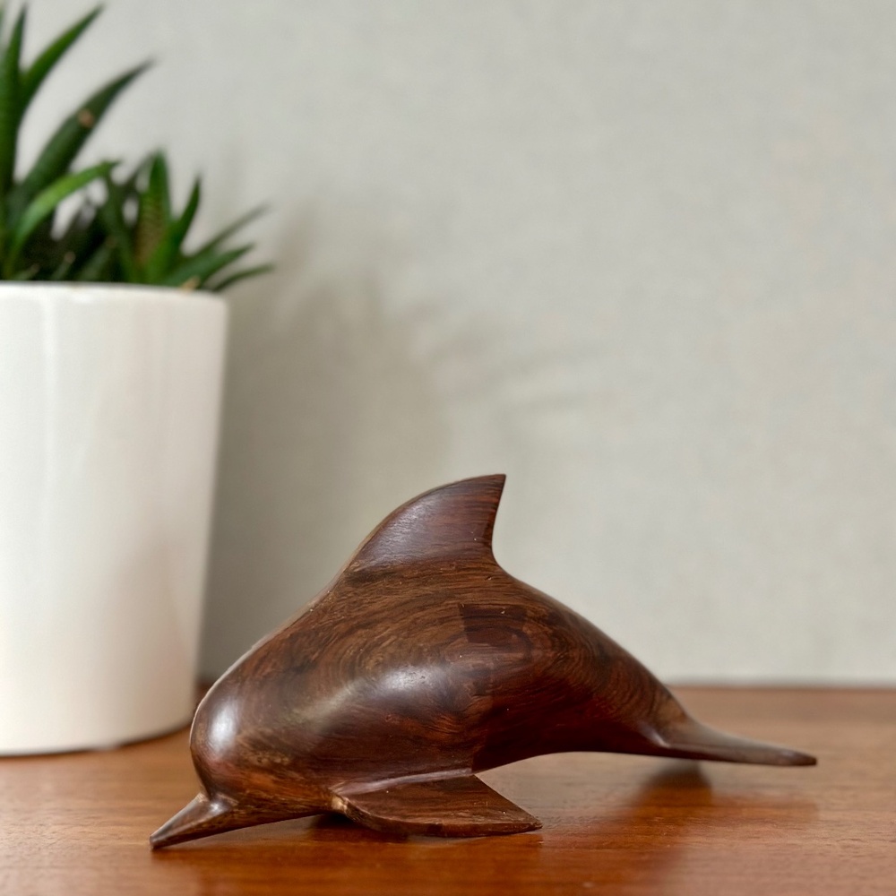Vintage Ironwood Dolphin Decor
